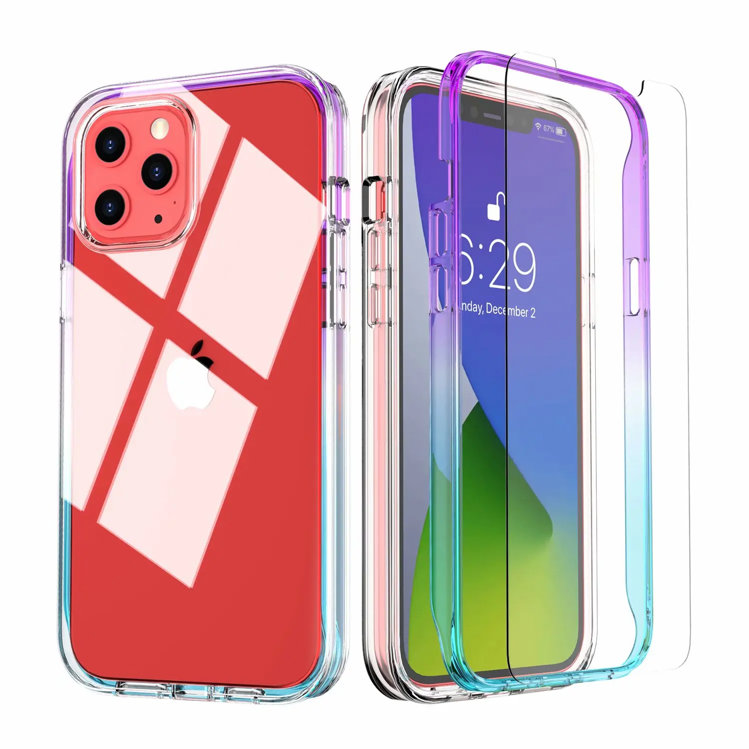 Защитный чехол для iPhone 12 Mini 11 Pro Max X XS 7 8 Plus SE2020 прозрачный 360 | Мобильные телефоны и