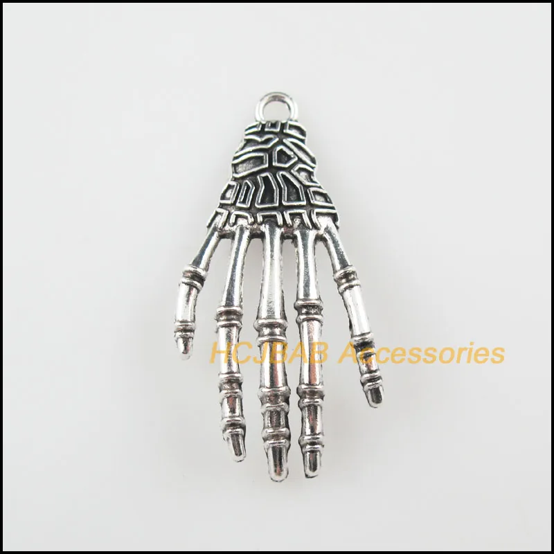Новые 8 шт. Тибетский серебристый цвет Хэллоуин Череп когти Очаровательные
