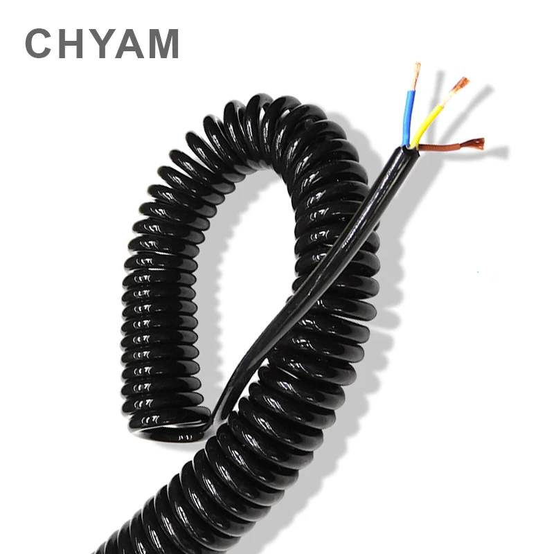 

Black Multi 2/3/4/6/8 Core Wire Spring Spiral Cable Pins 0.2mm0.5mm1.5mm Power Cord Can Extend The Tensile Wires