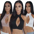 Женская Летняя трикотажная Трикотажная майка-жилет с вырезами и лямкой на шее, однотонные облегающие топы без рукавов, Клубные вечерние топы 2021 Y2K