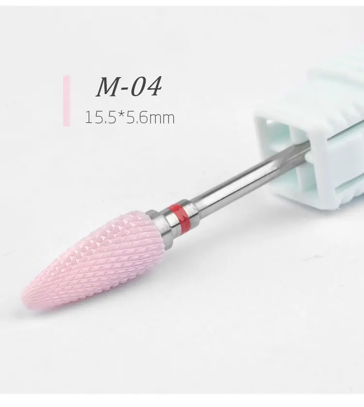F-04 Розовые керамические кусачки для ногтей, фрезы для маникюра, педикюра, аксессуары, профессиональные инструменты для дизайна ногтей - Цвет: F-04