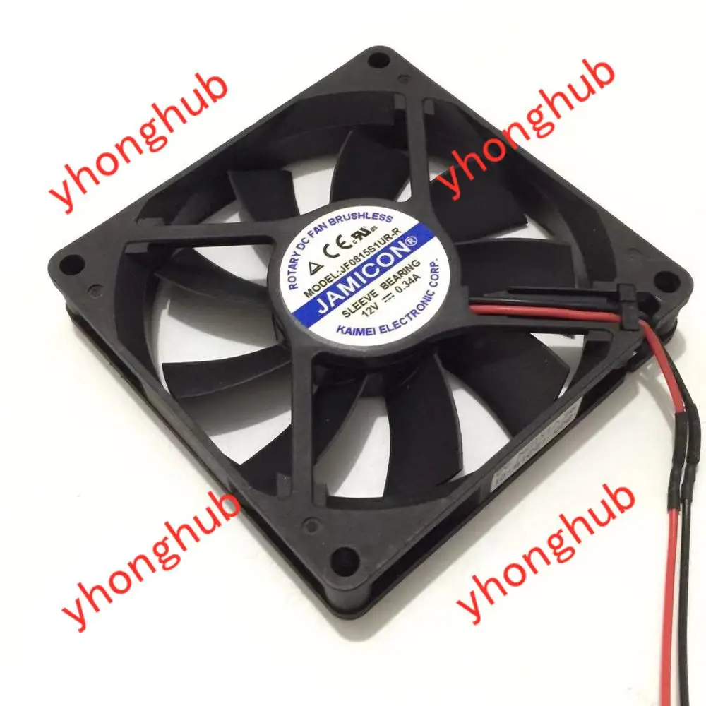 Emacro для Jamicon JF0815S1UR-R DC 12V 0.34A 80x80x15 мм 2-провод Сервер площади вентилятора