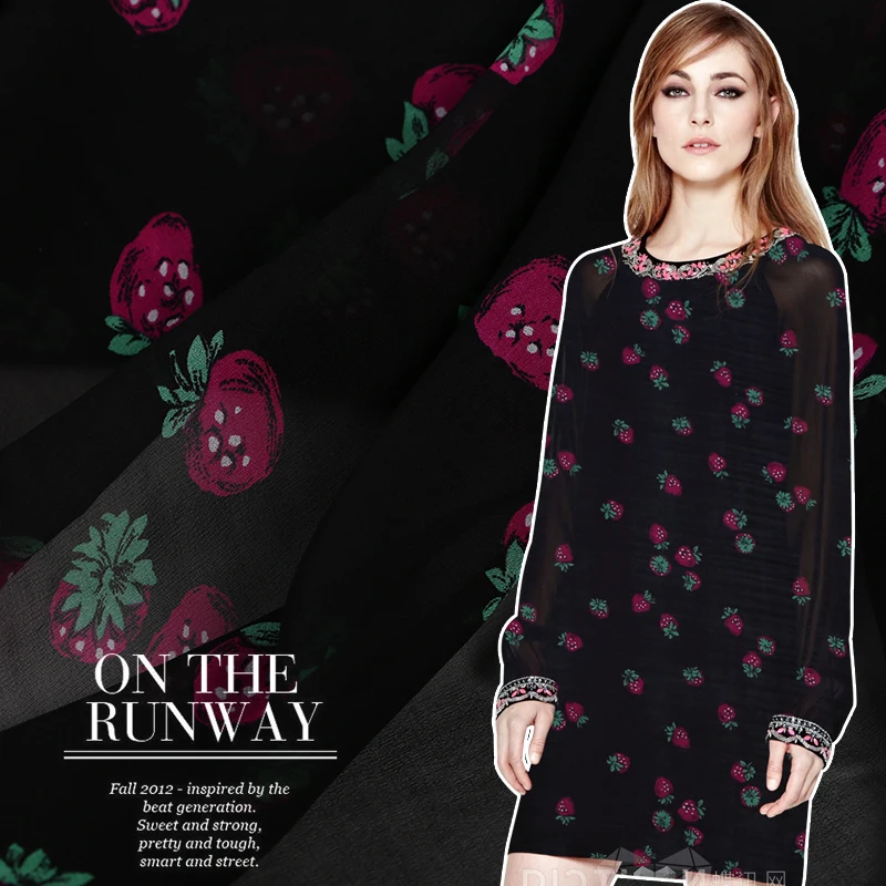 18 Новинка летняя ткань из 100% шелка Жоржетта с принтом Соломка для женского платья