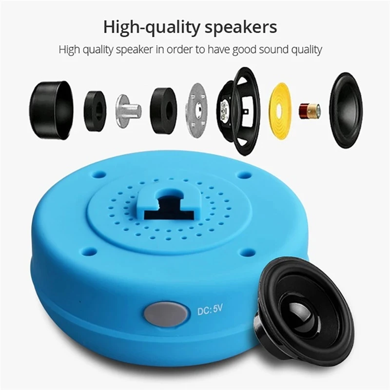 Shower Speaker Bluetooth Waterproof Water Resistant Hands-Free Portable Wireless Mini Built-in Microphone Solid Suction Cup | Электроника
