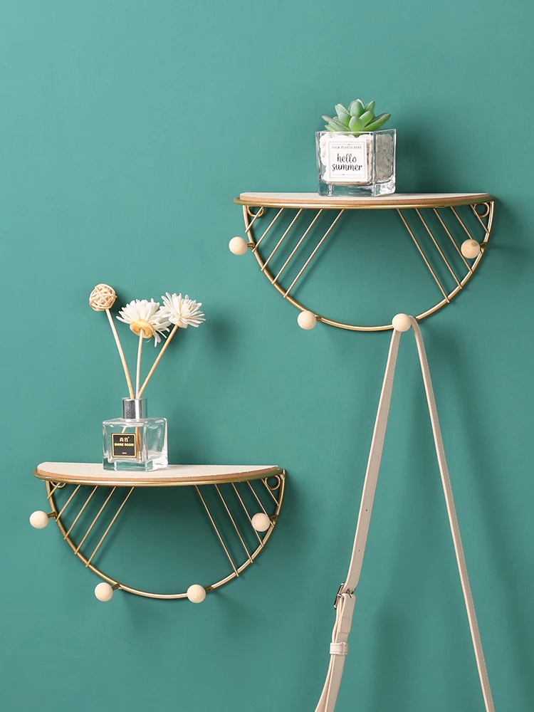 

Nordic dormitory wall shelf, living room wall hanging wall partition, bedroom bookshelf free decoration