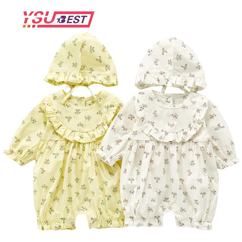 

Осень 2020, боди для малышей, новый детский комбинезон с длинными рукавами для маленьких девочек, весна-осень, детские цветочные ползунки, нар...