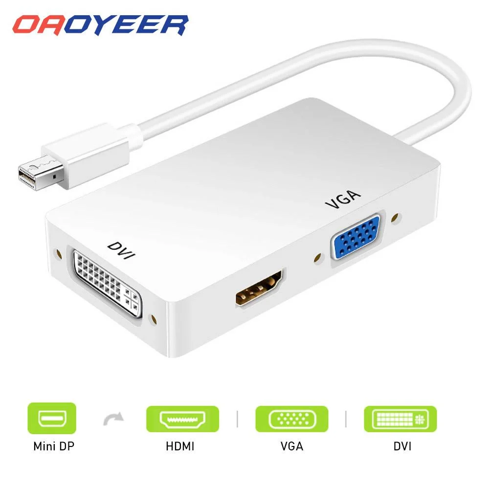 Мини конвертер портов дисплея 3 в 1 адаптер VGA/DVI для Apple Mac Macbook Air Thunderbolt DP HDMI