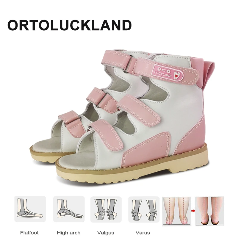 

Ortoluckland Girls Princess Sandals Baby Orthopedic Leather Shoes For Kids Toddler Boys Ankle Medical Summer Blue Pink Platform