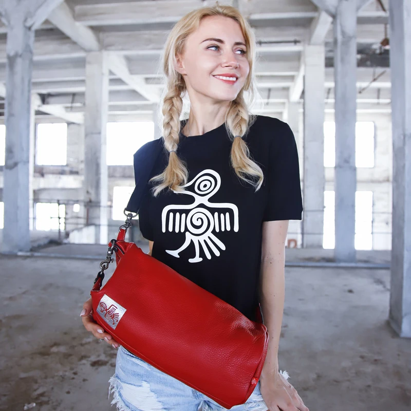 Orabird винтажная нагрудная сумка натуральный первый слой мягкие кожаные для