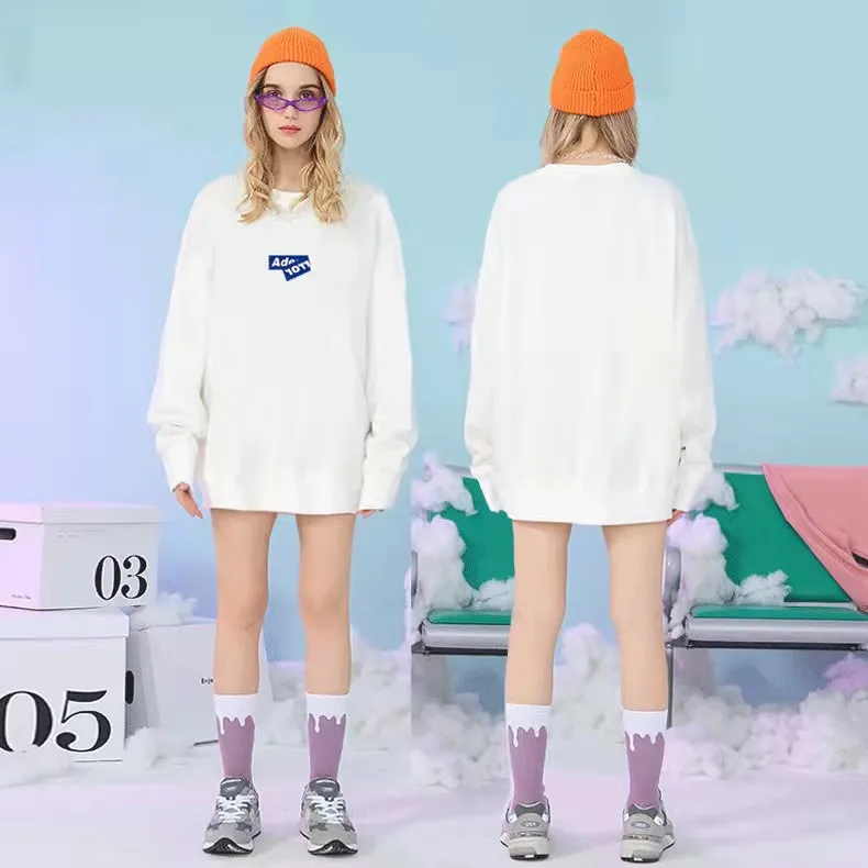 

Женская толстовка с круглым вырезом, длинным рукавом и круглым вырезом