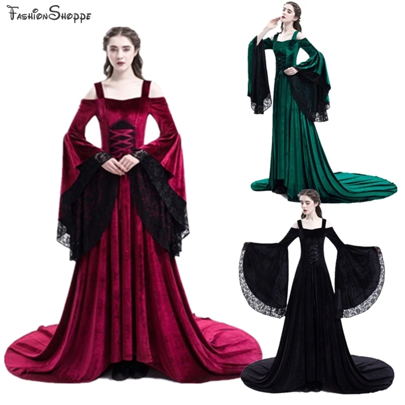 Женское платье принцессы винтажное кружевное без бретелек для карнавала