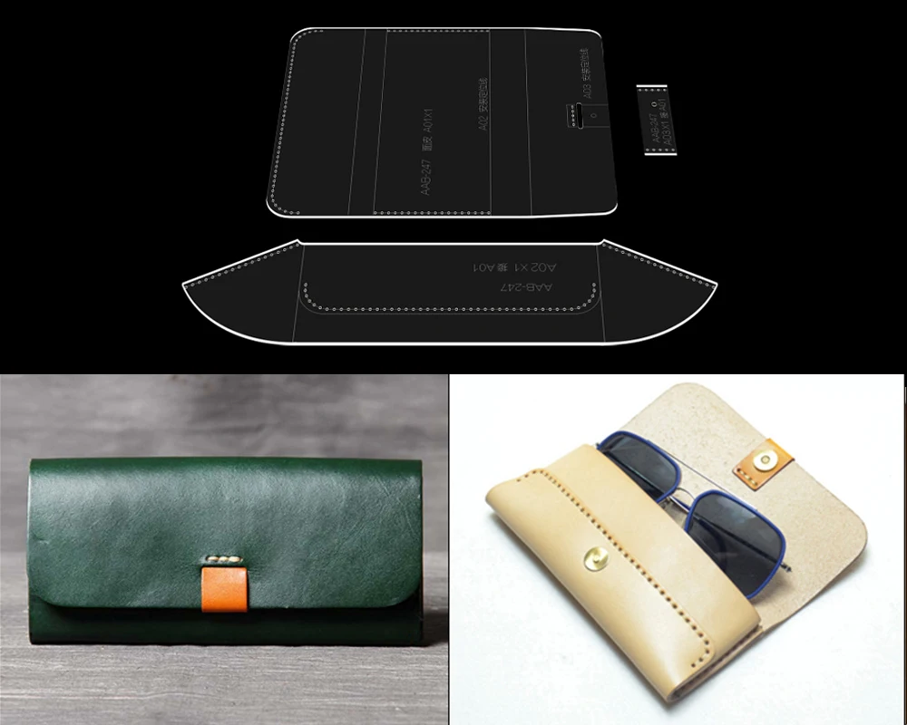 Кожаные товары ручной работы сумка для очков diy акриловая рамка шаблон версия