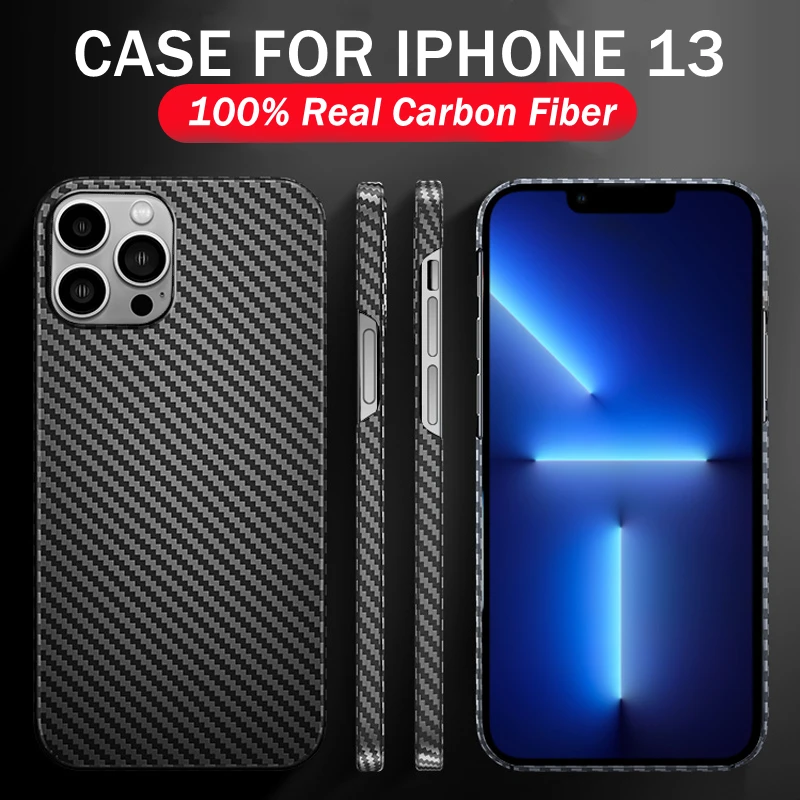 

Роскошный чехол из 100% натурального углеродного волокна для iPhone 13 Pro Max Mini, ультратонкий противоударный матовый чехол для телефона 13Pro для iPhone...