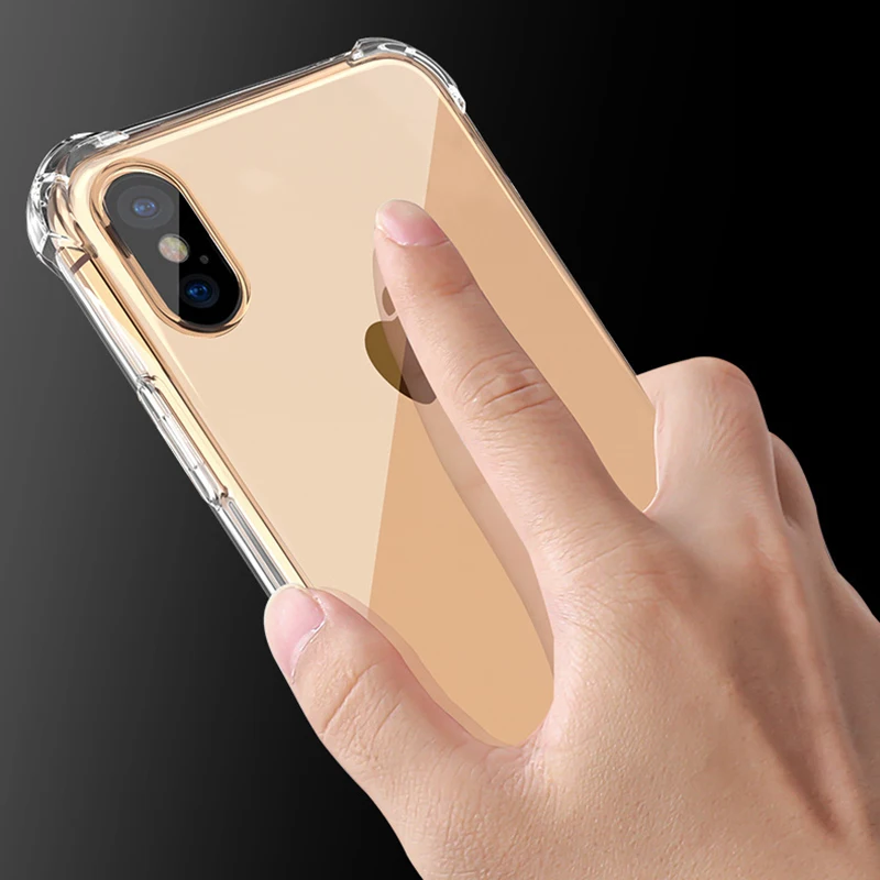 Для iPhone X XS XR Max 8 7 6 6S Plus модный противоударный бампер прозрачный силиконовый чехол