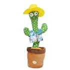 Танцующий кактус 120 песня имитация голоса повторная запись растение плюшевая игрушка с несколькими языками для детей Рождественский подарок украшение для дома
