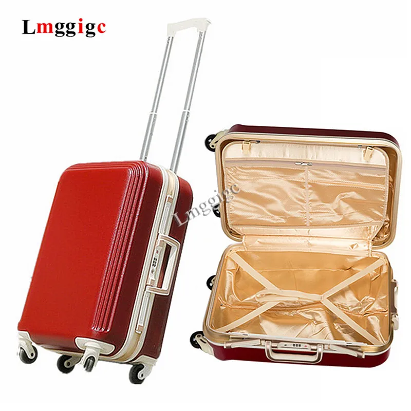 Чемодан с алюминиевой рамой Женская багажная коробка дорожный вализ чехол