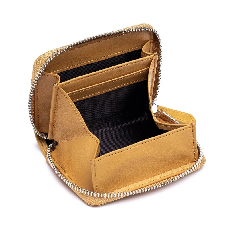 Кожаный кошелек для кредитных карт отделение монет на молнии с RFID-защитой