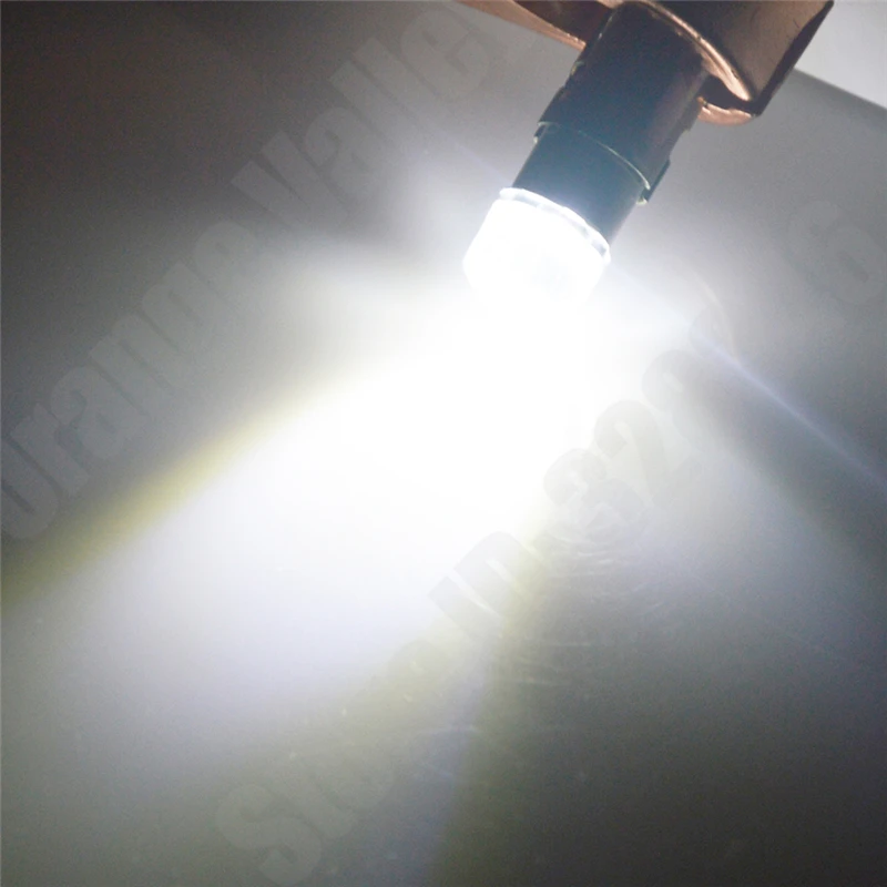 10 шт. T4W BA9S LED лампочка 12V H6W для задней карты автомобиля светильник 2835 SMD Белый автомобильный парковочный фонарь 6000K включен.