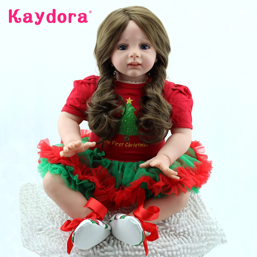 Kaydora 24 дюйма кукла принцессы 60 см длинные волосы младенец новорожденный