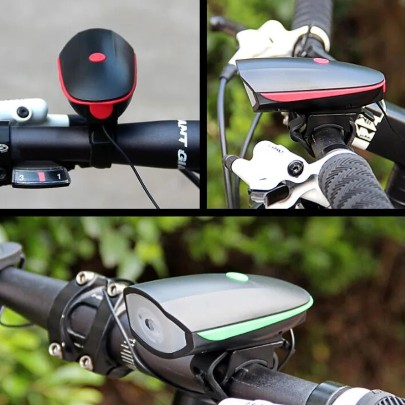 

bicycle bell + light Electronic Cycling Bike Bicycle Handlebar Ring Horns Horn led Strong flashlight Air Alarm Bell Sound F1022