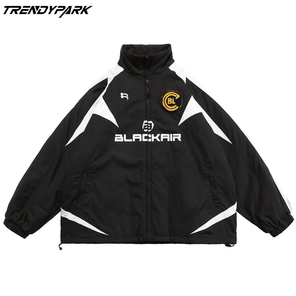 

Куртка мужская бейсбольная с вышивкой, хлопковая ткань, Повседневная ветровка оверсайз в стиле Харадзюку, уличная одежда в стиле хип-хоп