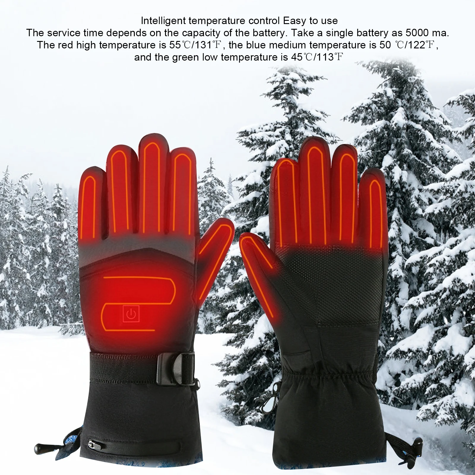 

Перчатки с подогревом для мужчин и женщин, теплые зимние перчатки для езды на мотоцикле, с питанием от батарейки, водонепроницаемые, для сен...