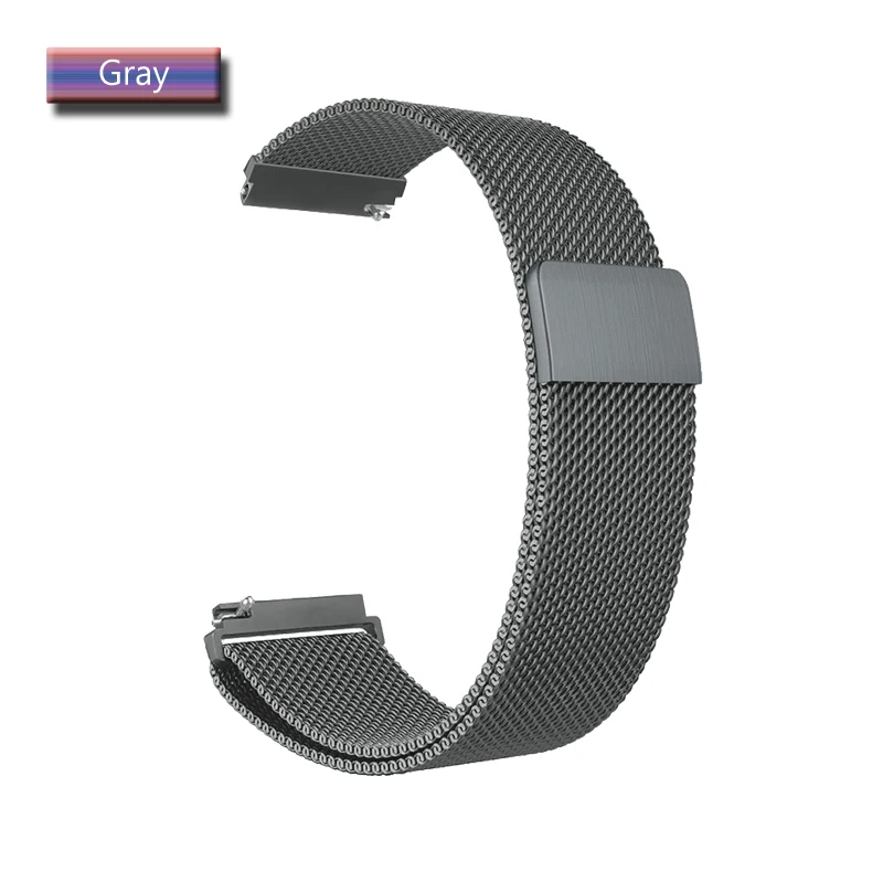 Gray color Браслет для Amazfit gts ремешок Миланская петля ремешок для часов для Huami Amazfit bip gtr 42 мм 47 мм металлический ремешок из нержавеющей стали - Цвет: Gray color