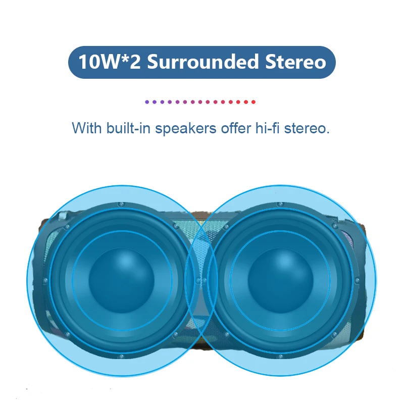 

Fashion Portable Bluetooth Speaker 20w Wireless Bass Column Waterproof Outdoor Speaker Support AUX TF USB Subwoofer Loudspeaker