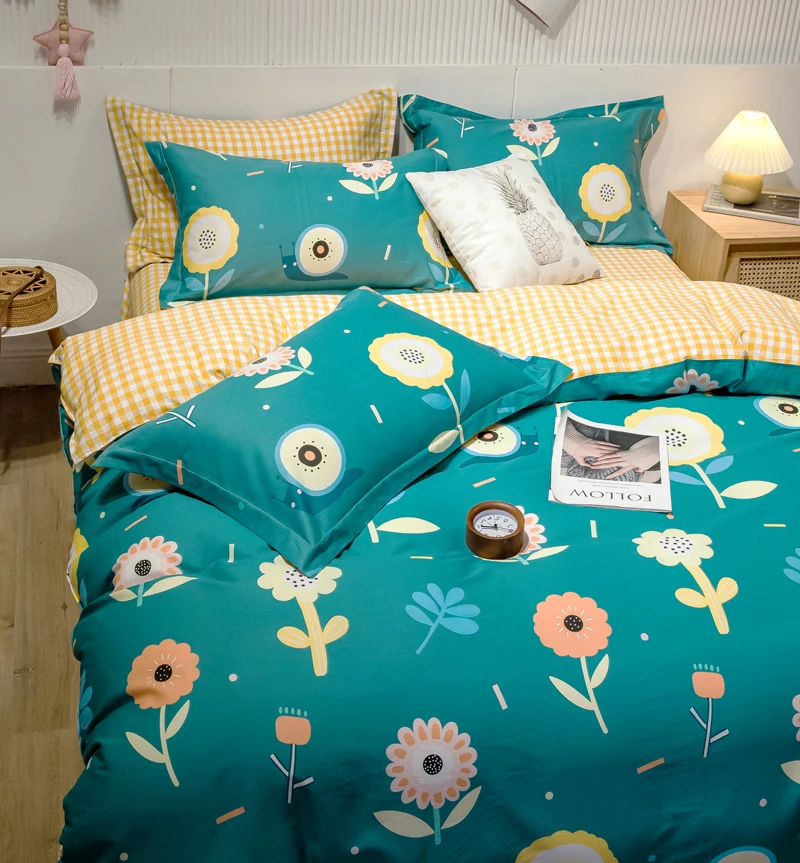

Four-Piece Bed Sheet, Duvet Cover, Pillowcase, 100% Cotton, Comfortable At Home, Bedding, Stylish And Simple