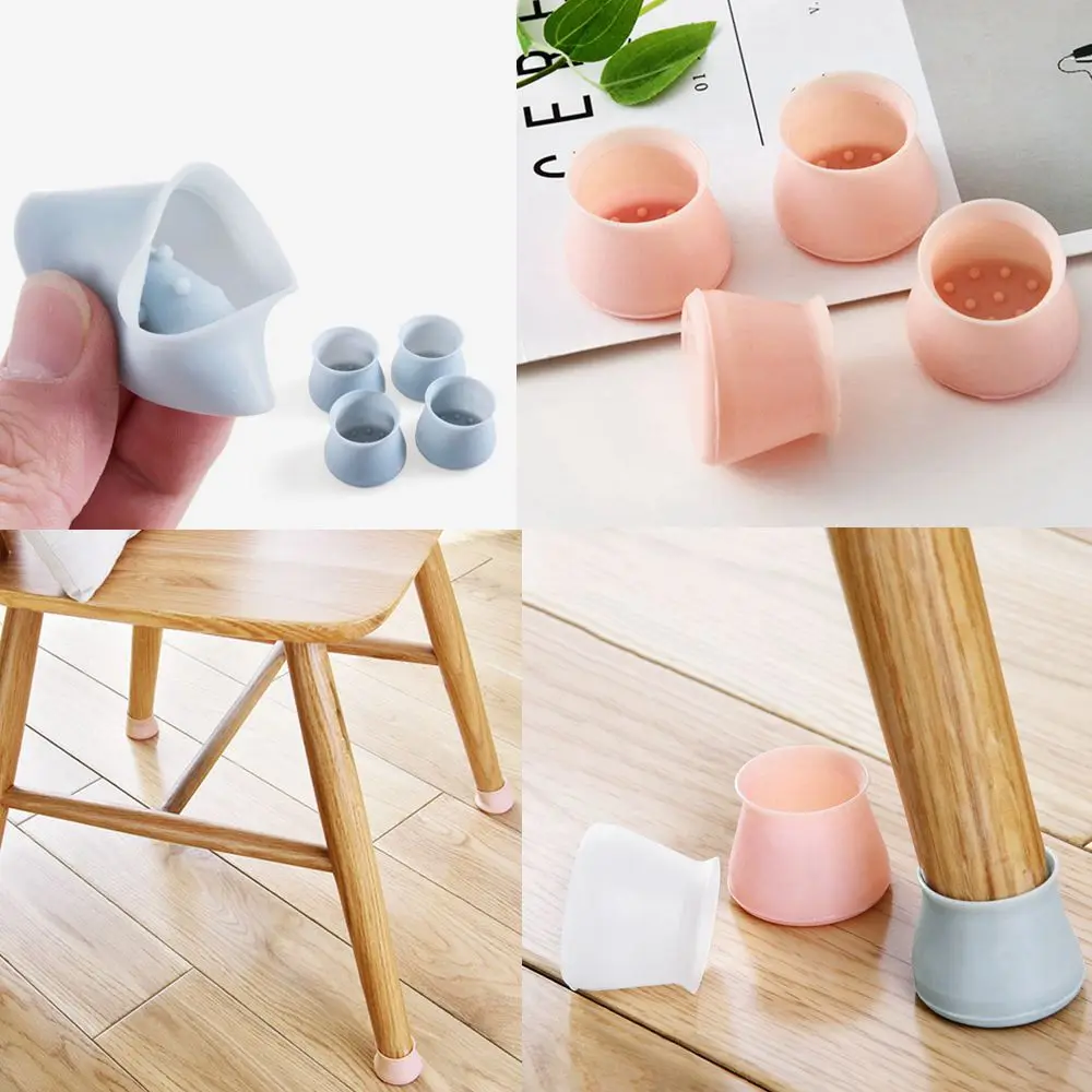 

4/8pcs Non-Slip Silicone Mat Floor Protective Pads For Table Chairs Round Bottom Anti-Slip Pads Rubber Feet Table Foot Cover