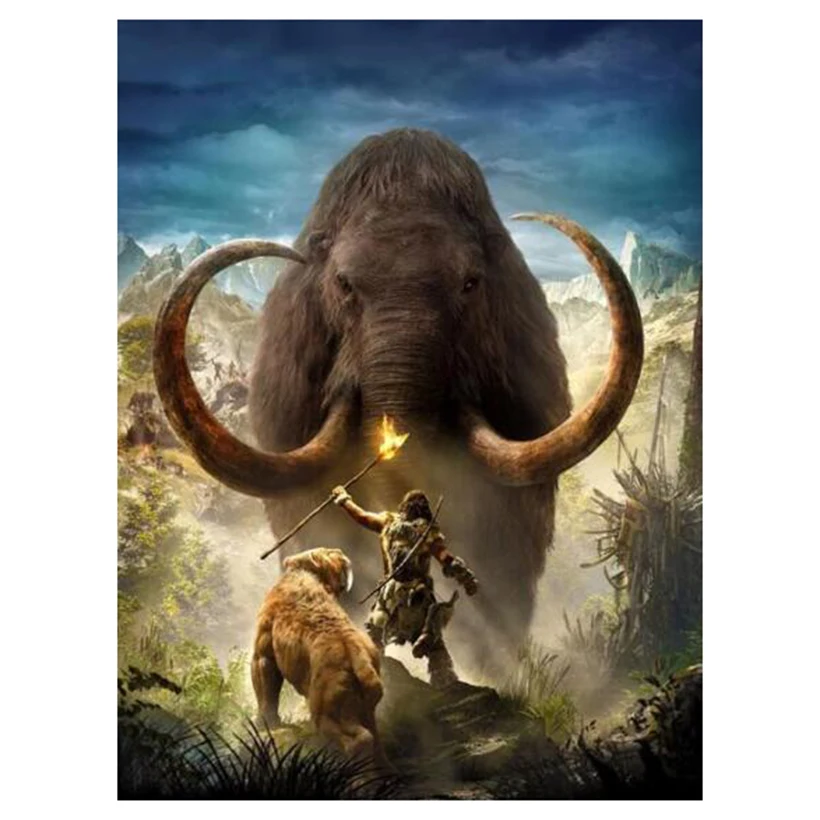 Полная квадратная круглая творческая игрушка мамонт сказочный мир вышивка