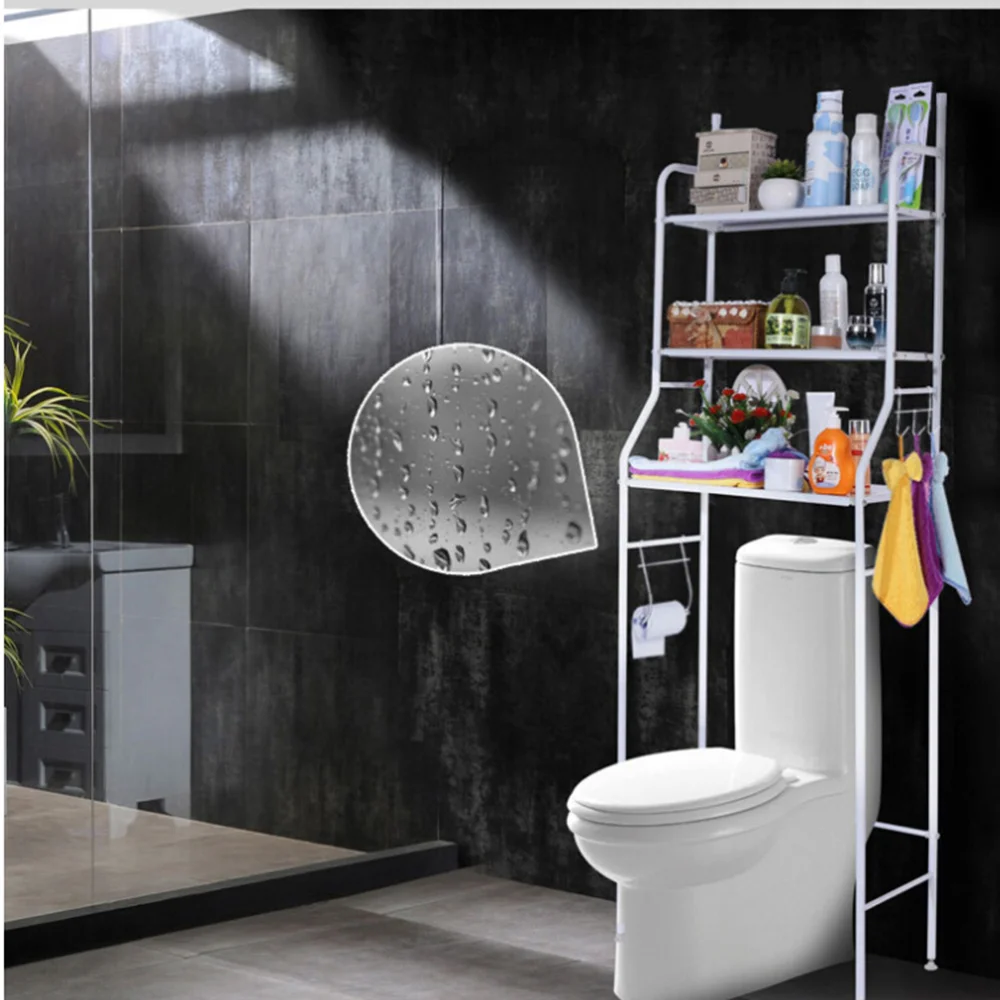 

3 Tier Over the Toilet Storage Rack Space Saving Bathroom Kitchen Organizer(White)