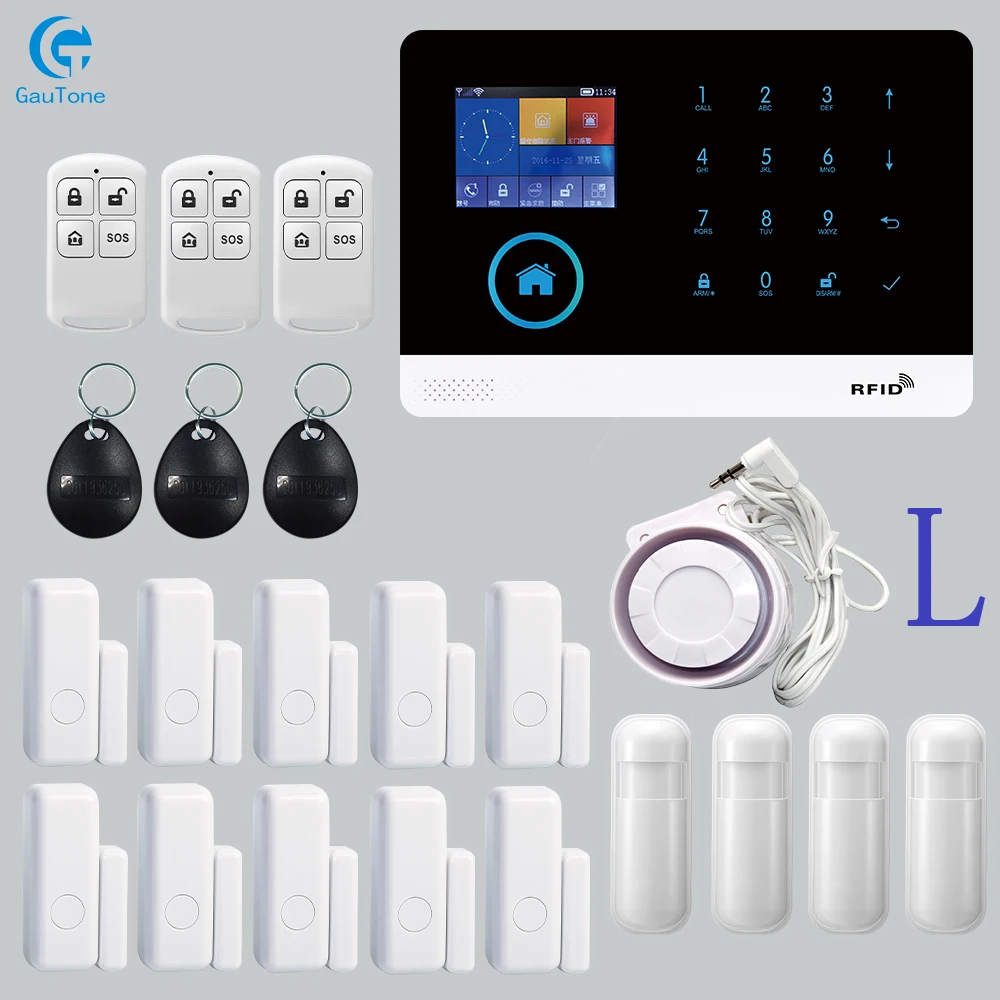 GT-018-PG-103-2G-L GT APP пульт дистанционного управления Аварийная панель переключаемая 8 языков беспроводная домашняя безопасность wifi GSM GPRS сигнализация Система RFID карта снятие с охраны - Цвет: GT-018-PG-103-2G-L