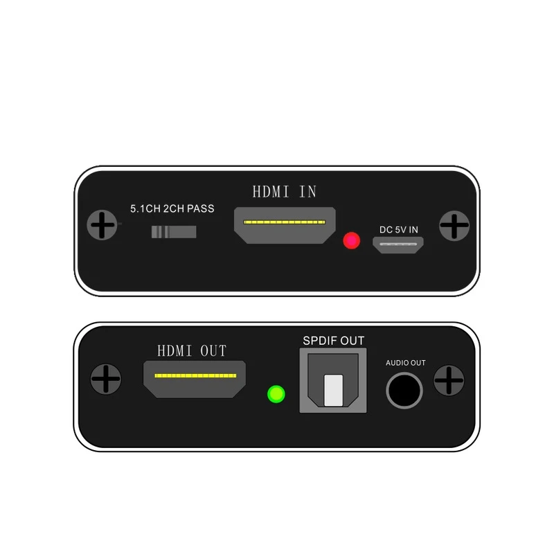 HDMI o сплиттер в волоконный преобразователь 5 1 + O (PASS 2.0CH 5.1CH) Три режима|Адаптеры