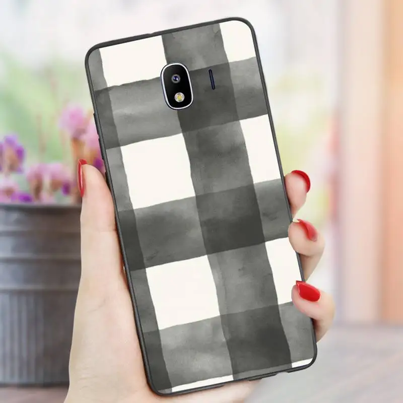 

Black white checkered Phone Case for redmi 5 plus 6A 7A 8A 9A note 7 8T 9S Black Soft pro max nax fundas cover