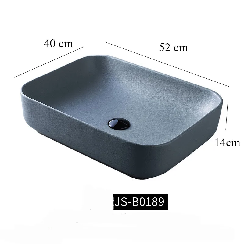 

Above Counter WashBasin Home Square Luxury Bathroom Single Basin Vessel Bowl Ceramic Pink Color Countertop Wash Hand