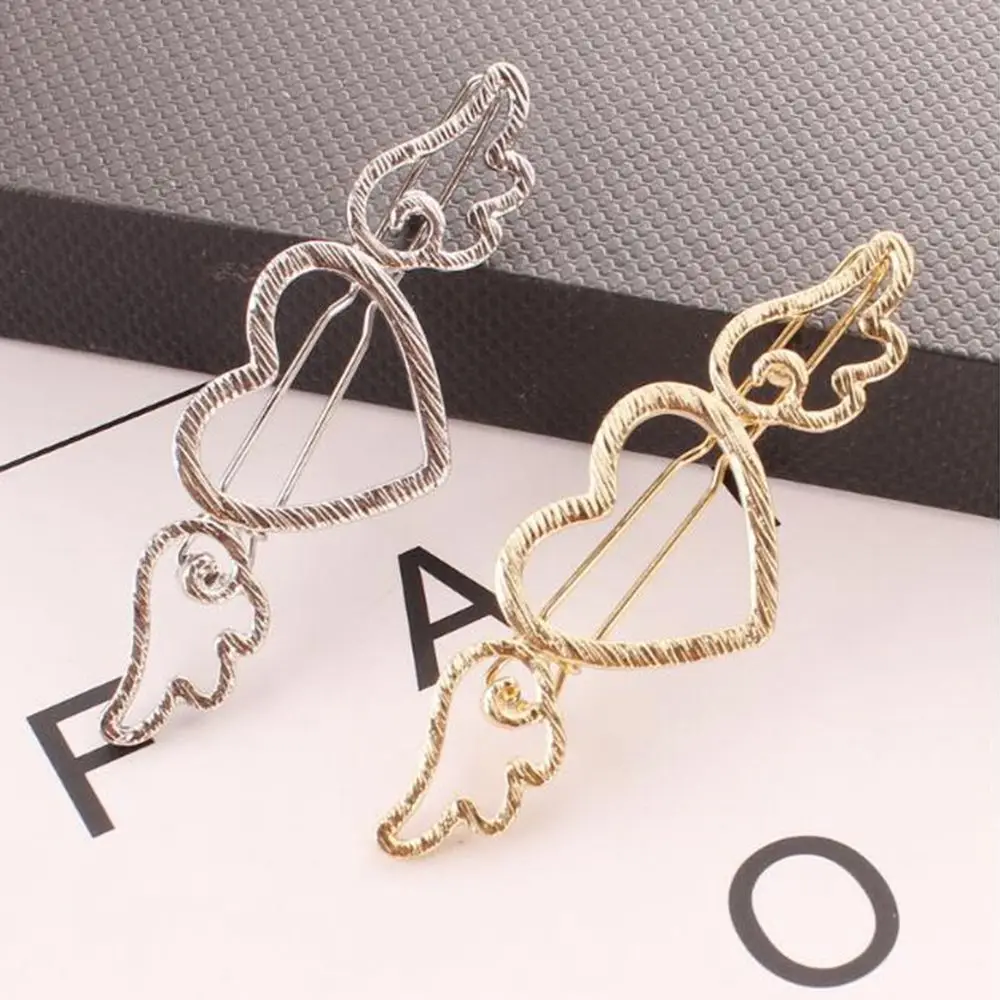 Заколка для волос с крыльями ангела женщин и девочек заколка изящными сердечками