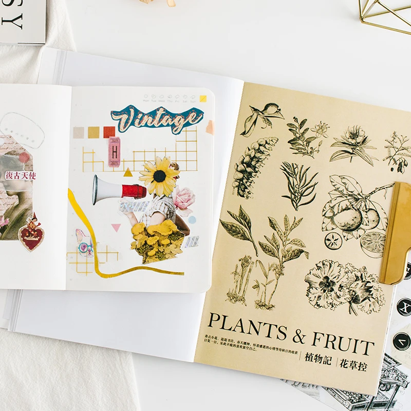 20 страниц Розы плакат дизайн Скрапбукинг Большая книга бумажные наклейки Набор