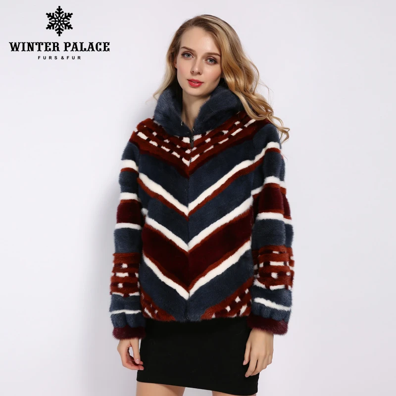 ЗИМНИЙ ДВОРЕЦ 2019 Новая зимняя норковая шуба с капюшоном из импортного бархатного