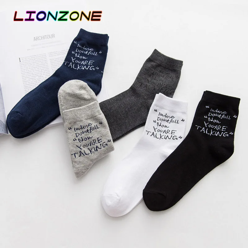 LIONZONE брендовые качественные Whtie хлопковые мужские носки с английскими