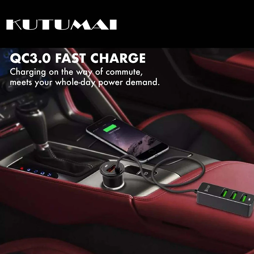 

1QC3.0 + 3USB Car Charger 4 USB Quick Charge 4.0 QC4.0 QC3.0 5A PD Type C 30W Fast Car USB Charger For iPhone Xiaomi Samsung