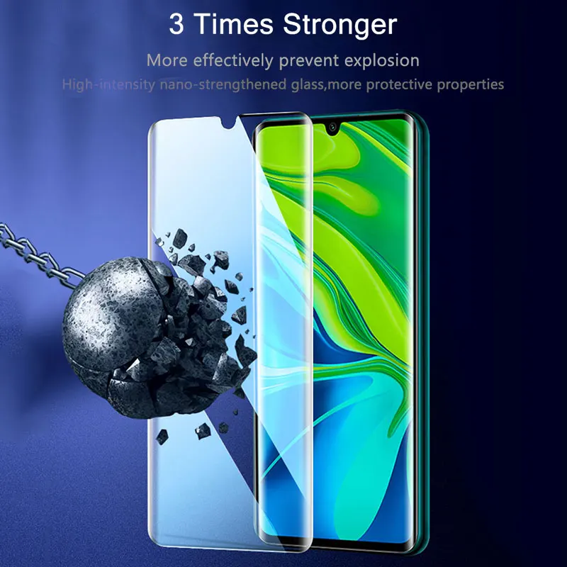 Glass for Xiaomi Mi 10 Tempered Curved Full Cover Ultra-thin Armor Screen Protector Note Mi10 Pro | Мобильные телефоны и