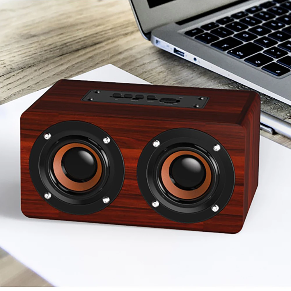 

EasyLIFE Mini Portable Bluetooth Retro Wood HIFI Wireless Dual 3D Surround SX003