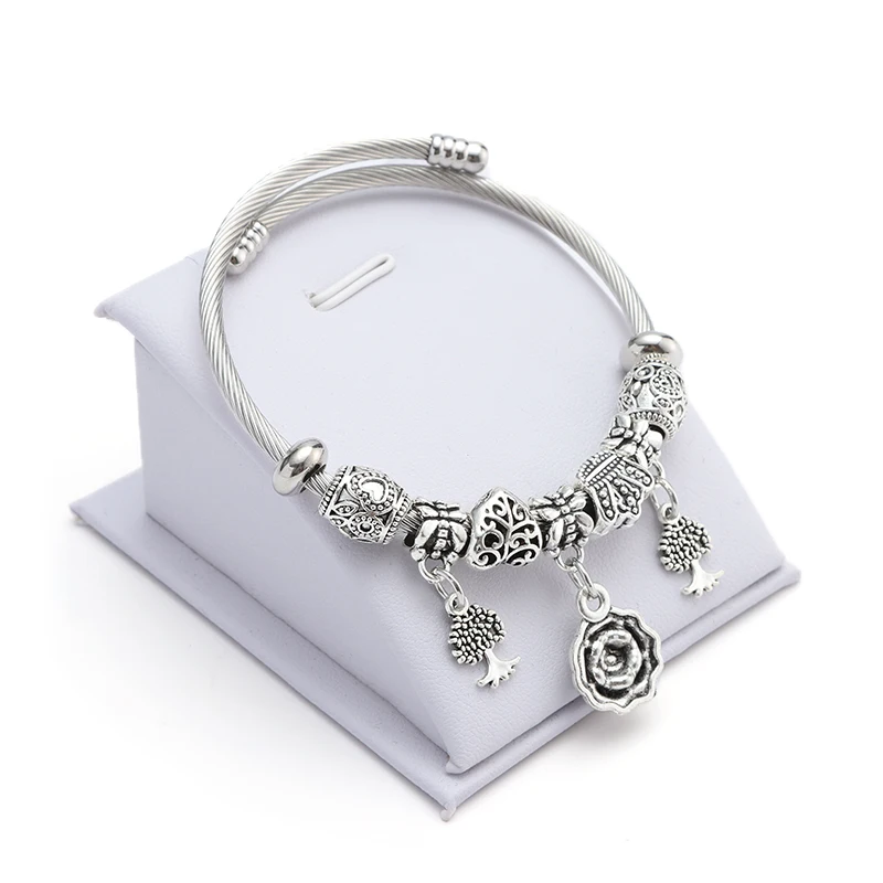 

Flower and Life Tree Womens Charms Bracelets Bangles Of Crystal Pulseras Beads fit Bracelet Crystal Beads Fashion Jewelry