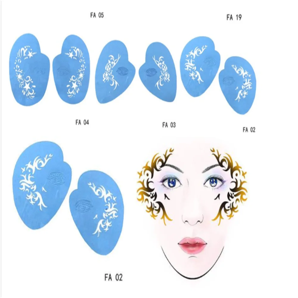 Многоразовые Мягкие трафареты для рисования лица шаблон макияжа глаз модель
