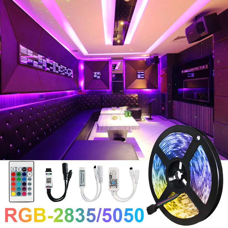

LED Strip Lights DC 5050 SMD 2835 Flexible Waterproof Tape Diode Remote Control RGB 12V Bluetooth WiFi Luces LED Light For Room
