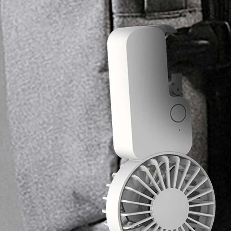 

Portable Handsfree USB Fan Mini Wearable Clip on Fan Strong Wind Rechargeable Battery for Camping, Fishing,Cyc