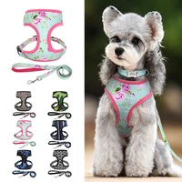 nylon dog harness and leash set mesh pet vest breathable padded harness with walking lead rope for small medium large dogs pug