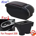 Подлокотник для Peugeot 208 2012-2018, двухслойный подлокотник с USB-зарядным интерфейсом, контейнер для хранения, украшение автомобиля, аксессуары