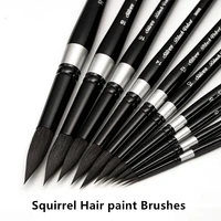 black handle squirrel hair paint brushes professional artist painting tools watercolor brush for thin line art 3000s 3007s